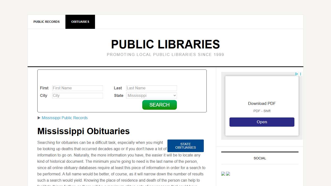 Mississippi Obituaries